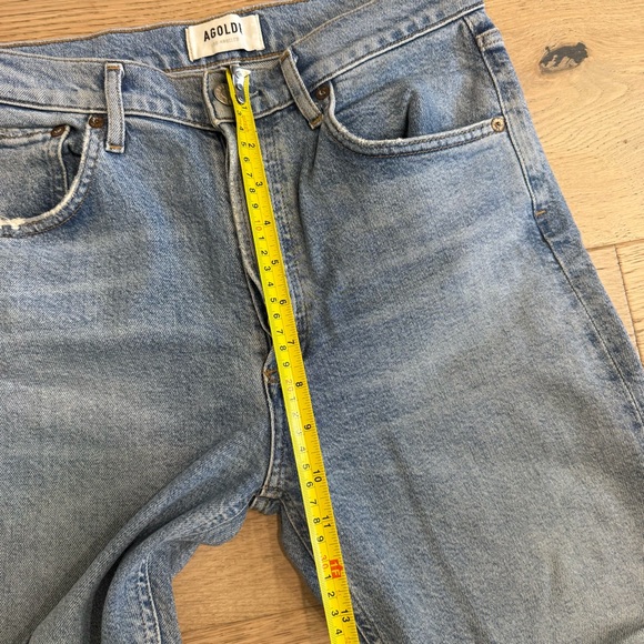 Agolde Riley High Rise Straight Crop Distressed Jeans - Picture 8 of 13